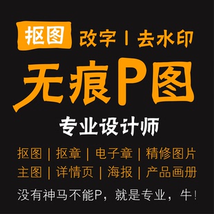 p图片处理专业ps淘宝修图改字证件照去水印改PDF文件抠图抠白底图