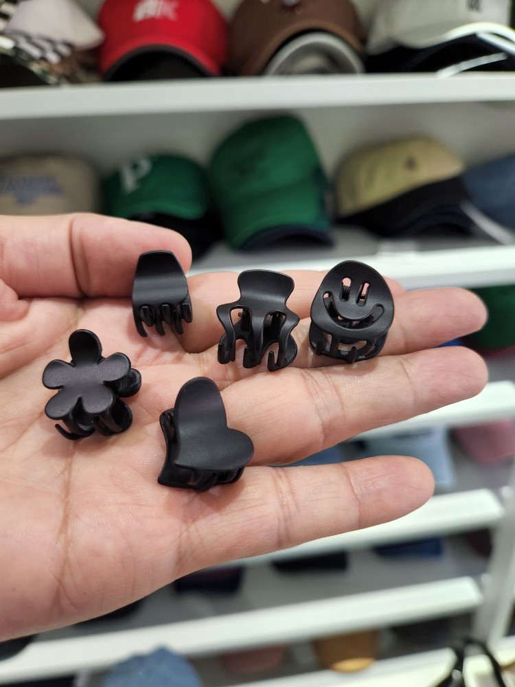 进口森系黑色迷你小抓夹铁艺烤漆磨砂亚光金属高级感精致小发夹新