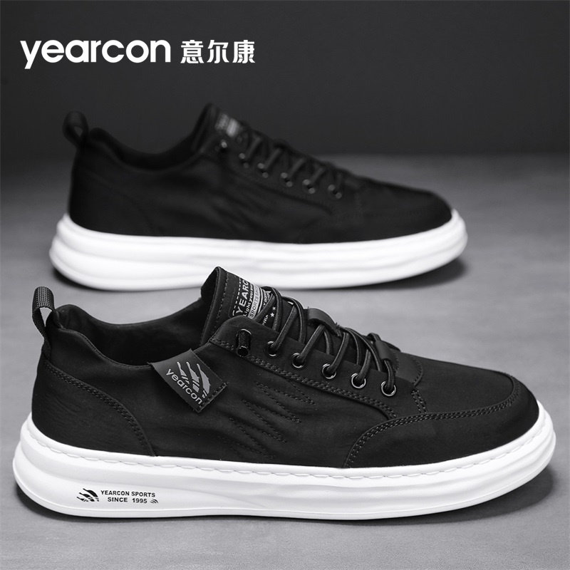 意尔康帆布鞋男鞋2026新款夏季透气休闲一脚蹬懒人板鞋老北京布鞋