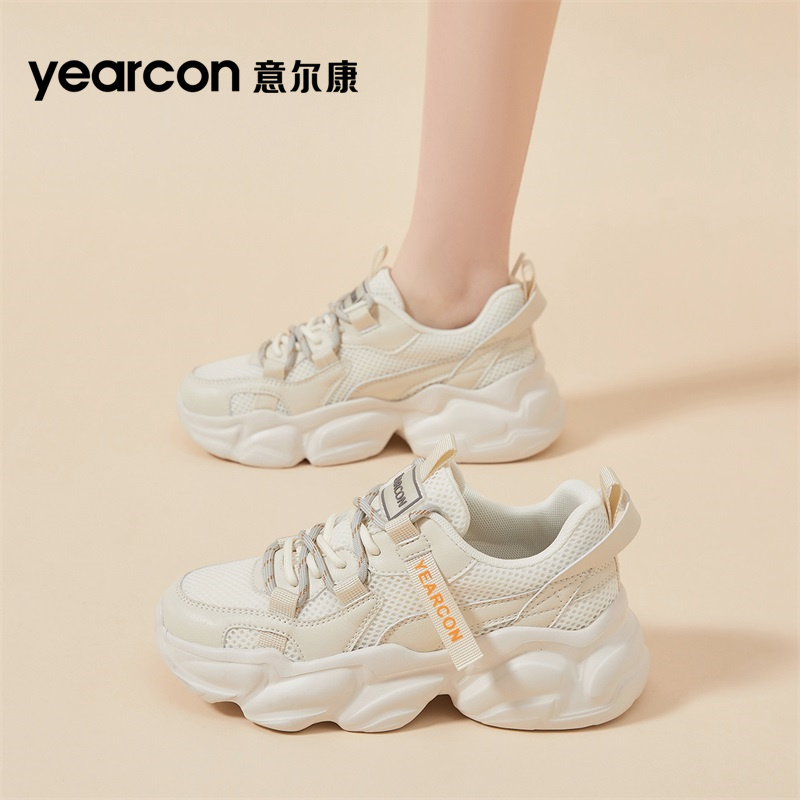 意尔康官方旗舰店网面厚底老爹鞋