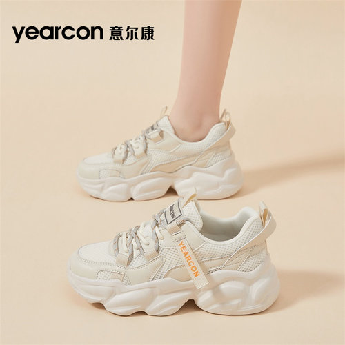意尔康官方旗舰店网面厚底老爹鞋