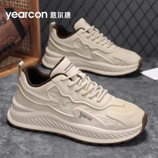 新款 加绒棉鞋 百搭皮面老爹鞋 男士 意尔康男鞋 休闲运动鞋 2025秋冬季