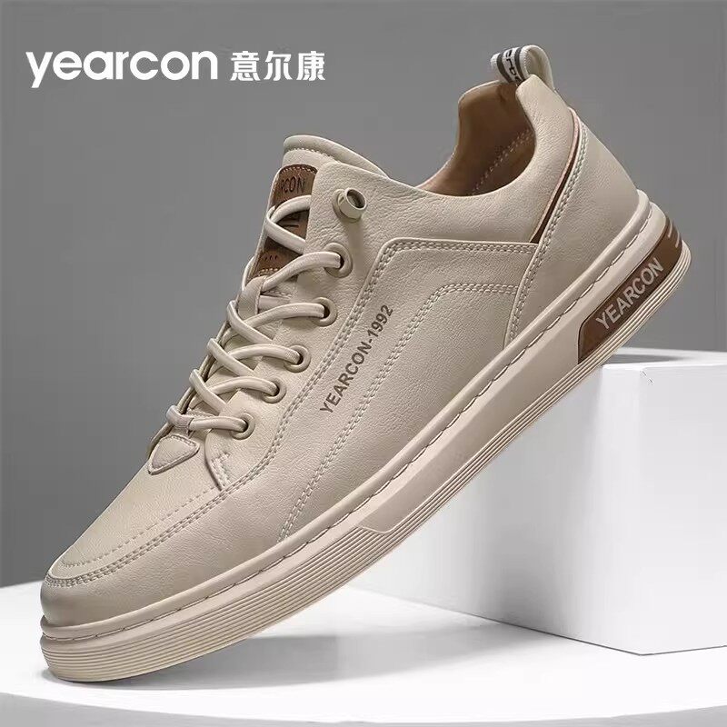 意尔康板鞋男2026新款春秋冬季加绒棉百搭爆款男士一脚蹬休闲皮鞋