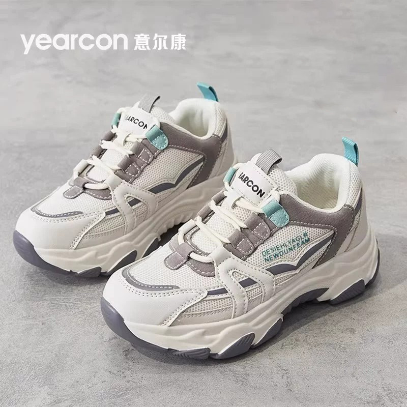 意尔康老爹鞋女春秋冬季加绒棉爆款2026新款妈妈鞋增高休闲运动鞋