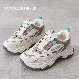 意尔康老爹鞋女春秋冬季加绒棉爆款2026新款妈妈鞋增高休闲运动鞋