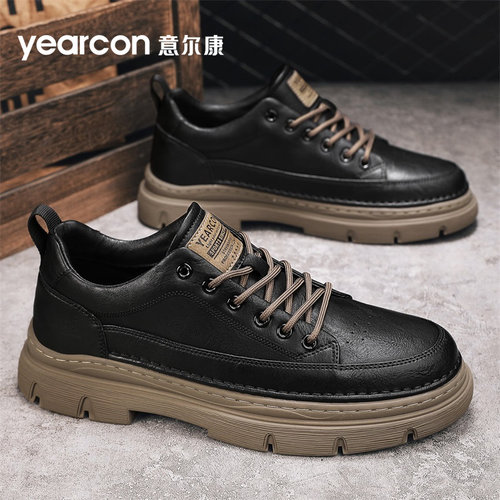 意尔康旗舰店真皮商务休闲皮鞋男