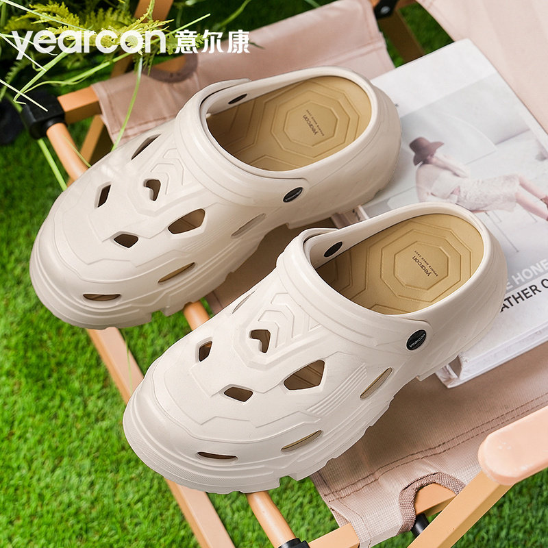 意尔康沙滩凉鞋2026新款夏季透气轻便防滑防水半拖休闲男士洞洞鞋