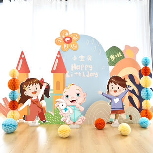 超级宝贝JOJO主题生日布置宝宝周岁2岁生日KT板定制超级宝贝赳赳