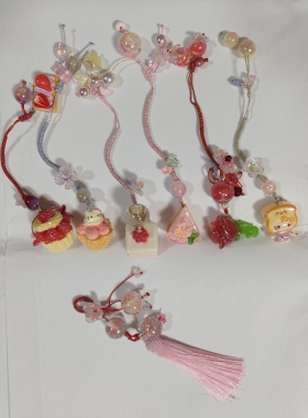 原创设计食玩编织汽车钥匙链手机链挂件
