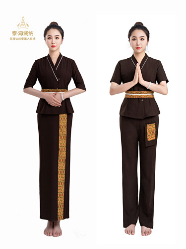 泰式按摩spa前台养生工作服口袋