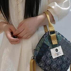三色补丁菱格骰子包女2024新款秋冬民族风灯芯绒斜挎包格子单肩包