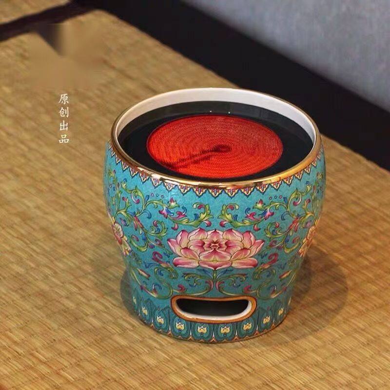 全新正品莺歌烧电陶炉煮茶炉家用静音无高频电磁辐射珐琅彩围炉