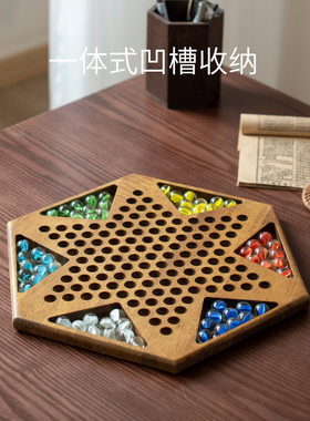 批发跳跳棋儿童玩具游戏玻璃珠球弹珠棋盘大人版老式大号弹珠