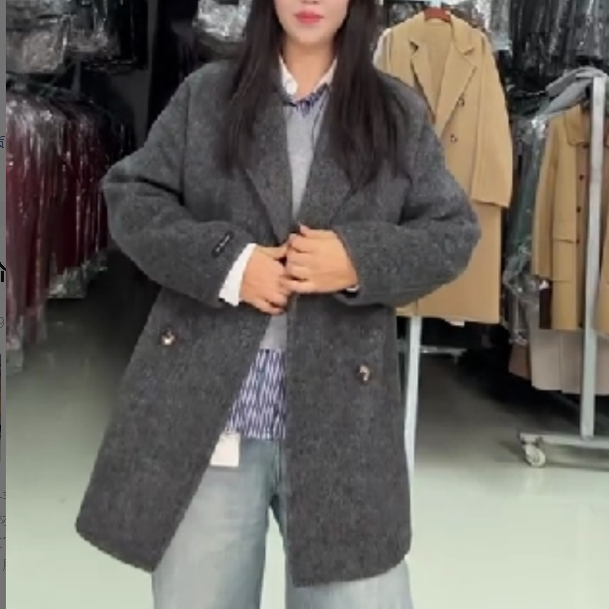 2025新款人字纹 老板娘推荐新款双面外套大衣时尚人字纹外套100