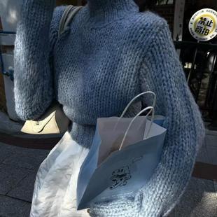 2025冬季新款韩版纯色净版高领百搭显瘦ins风保暖小众短款毛衣女