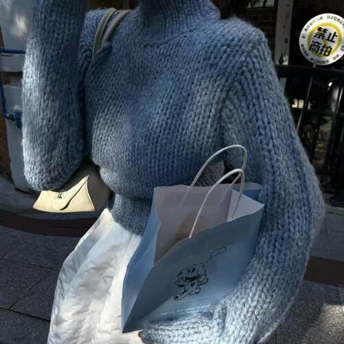 2024冬季新款韩版纯色净版高领