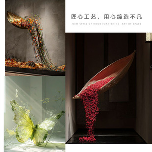 仿真绿植高端轻奢吊顶装悬挂艺术造景设计师售楼部会所橱窗装置
