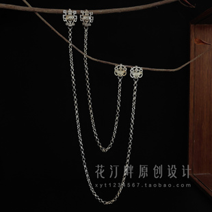压襟仿古银挂件国风旗袍汉服马褂胸针配饰多款 原创简约男女通用款