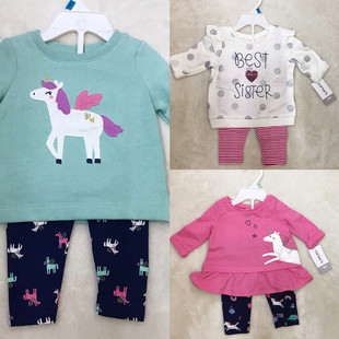 美国Carters卡特女童春秋季套装独角兽洋气小童装多款2件套装