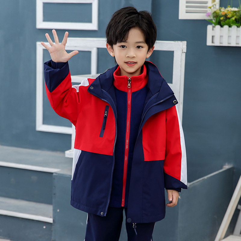 幼儿园小学生校服秋冬新款加绒加厚防寒幼儿园园服儿童户外冲锋衣