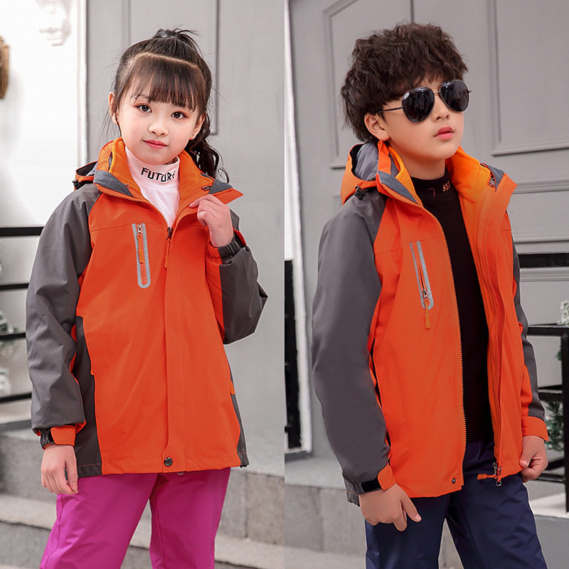 新款校服男女童两件套冲锋衣三合一可拆卸小学幼儿园园服班服外套