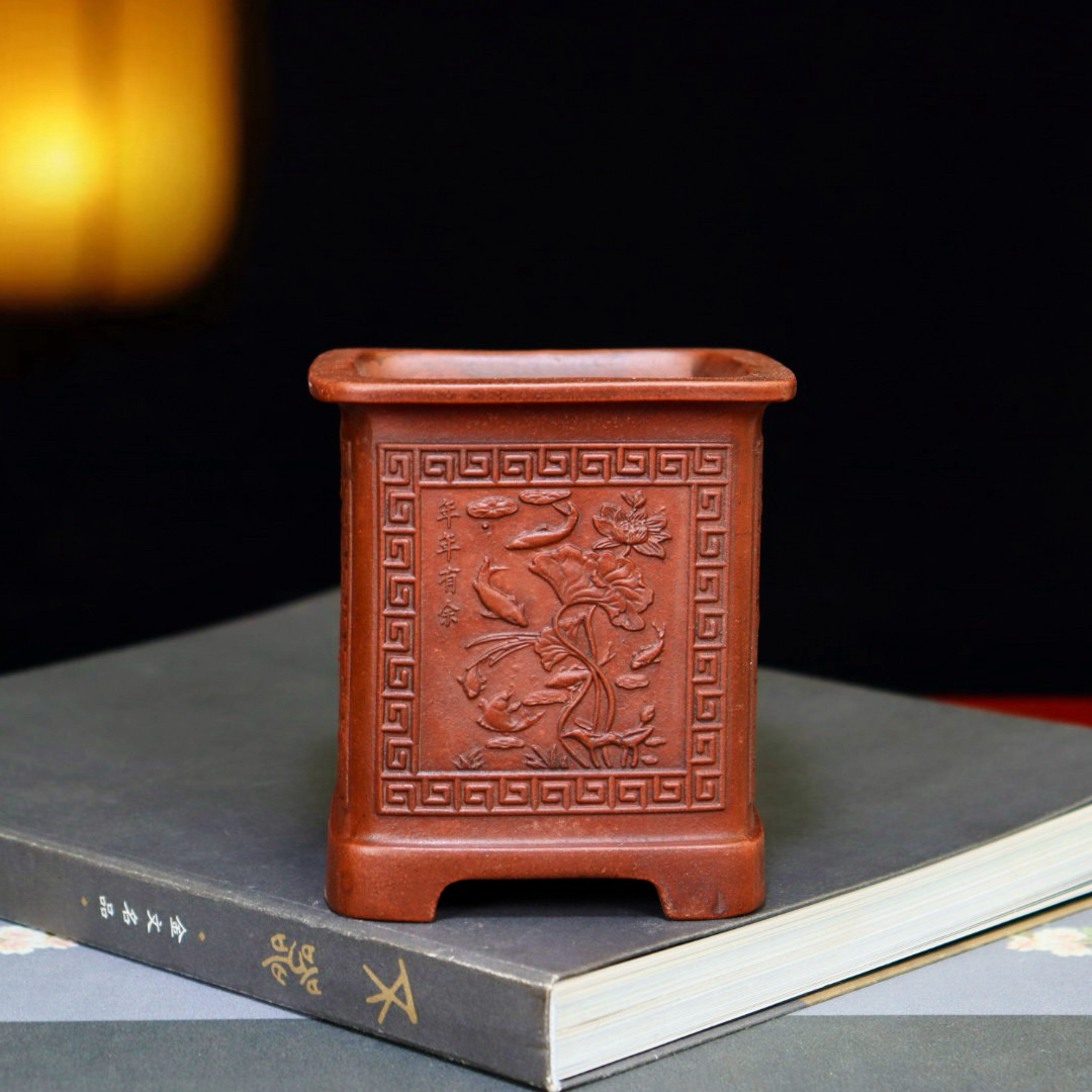 特价铁画轩仿古紫砂花盆小多肉盆景盆兰花菖蒲云竹绿植签筒盆栽盆