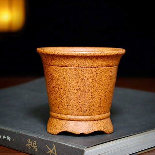 精品柴烧紫砂花盆陶瓷绿植桌面盆景盆小菖蒲多肉矮兰花简约圆形盆