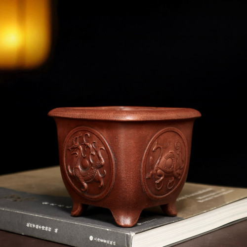 精品铁画轩紫砂花盆仿古小四方盆景盆多肉云竹菖蒲绿植盆栽盆特价