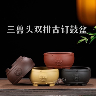 厂家直销精品紫砂花盆小多肉盆景盆金弹子黄杨老桩盆菖蒲云竹花盆