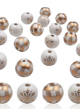 DIY饰品配件 16MM金色雪花木珠 创意流苏包包捕梦网DIY配件材料