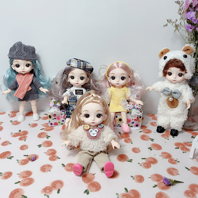 6寸16厘米衣服关节换装娃娃玩具