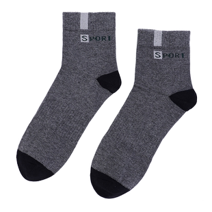 浪莎袜子男士秋冬纯棉中筒袜防臭吸汗加厚款长袜全棉冬季运动男袜