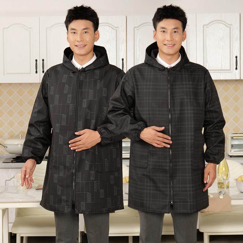护衣罩衣男新款加绒加厚工作服大褂防水防油大人围裙厨房外套冬季,家庭/个人清洁工具,围裙,淘宝优惠券,粉丝福利购,淘宝优惠卷