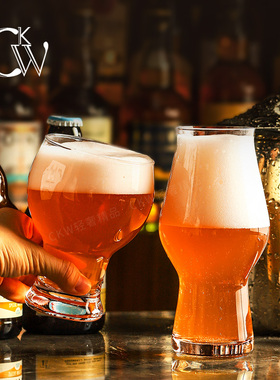 CKW 啤酒杯套装家用2025新款轻奢高档IPA精酿扎啤杯子玻璃大容量