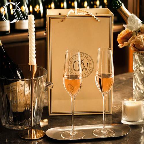 CKW一对礼盒起泡甜酒杯新人酒杯