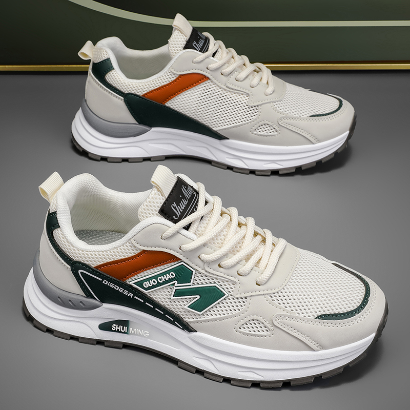 夏季新款单网镂空透气老爹鞋学生百搭软底鞋子男防滑耐磨休闲男鞋