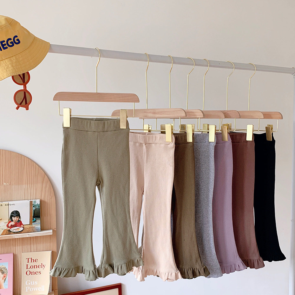 2026春秋新款女童纯棉坑条喇叭裤修身弹力微喇打底裤宝宝纯色长裤,童装/婴儿装/亲子装,裤子,淘宝优惠券,粉丝福利购,淘宝优惠卷