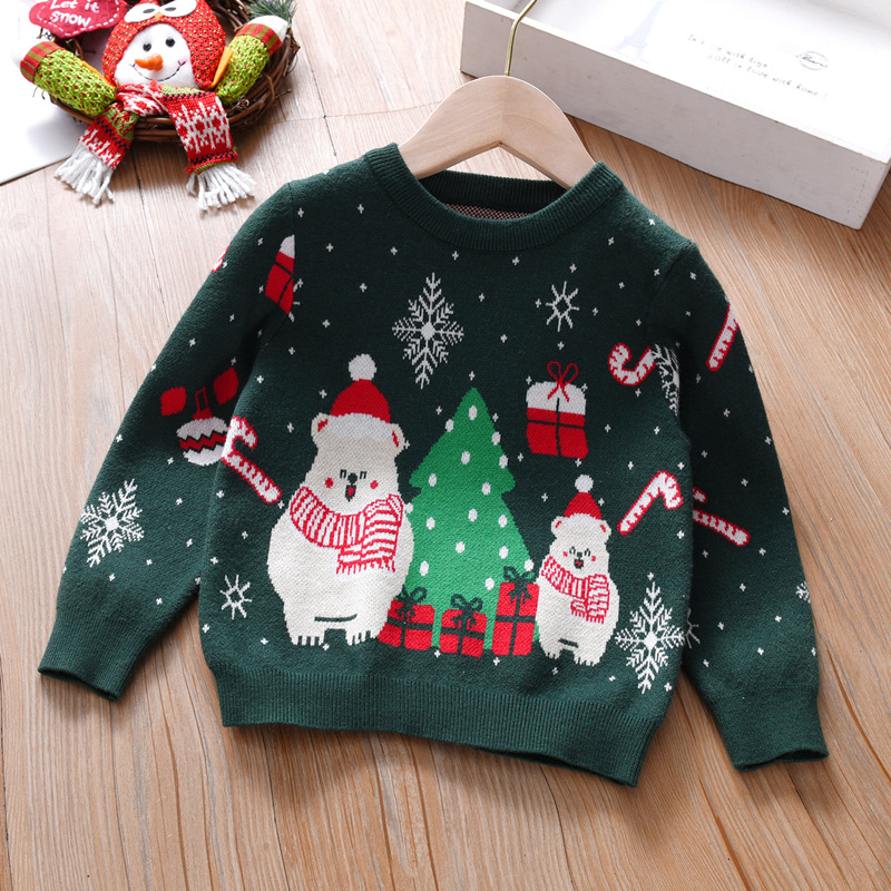 新年儿童安迪绒圣诞节毛衣针织衫