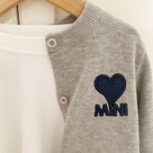 2026春秋新款 潮 字母针织衫 亲子装 毛衣外套男女童纯棉爱心休闲薄款