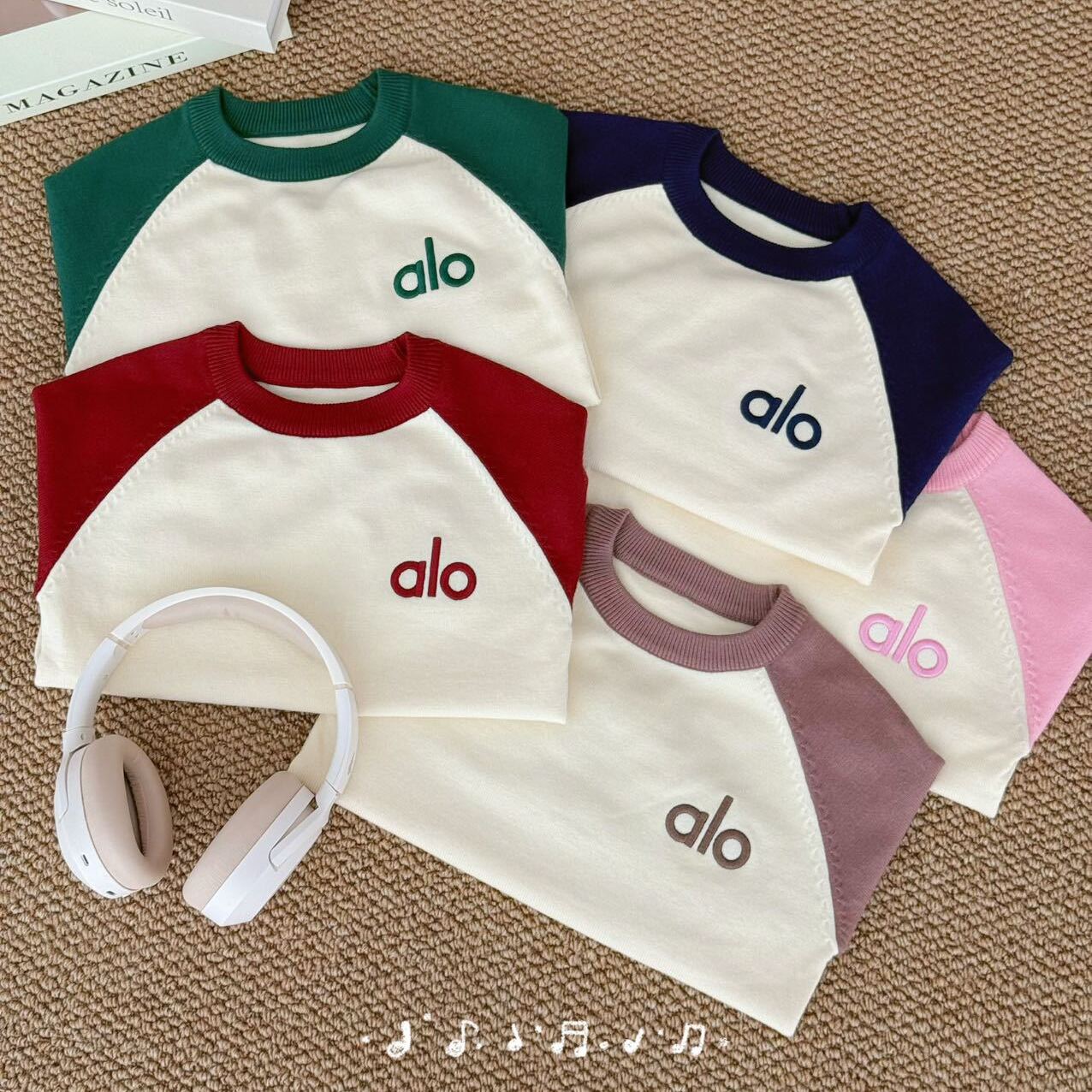 宝宝软糯高弹撞色插肩袖套头毛衣春秋男女童字母兔绒包芯纱打底衫