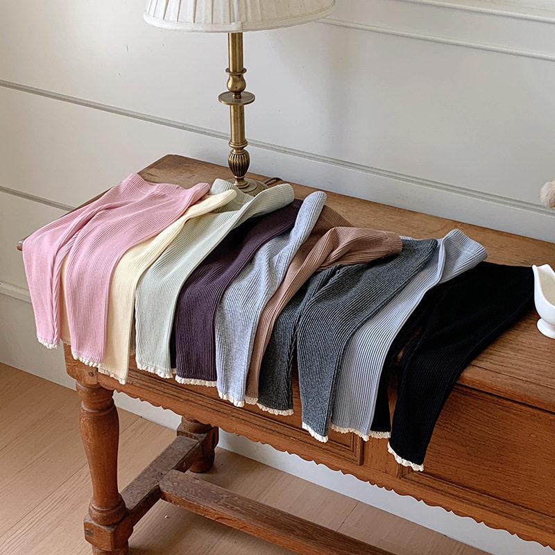 女童甜美蕾丝花边打底裤春秋宝宝纯棉高弹力坑条洋气公主外穿长裤,童装/婴儿装/亲子装,裤子,淘宝优惠券,粉丝福利购,淘宝优惠卷