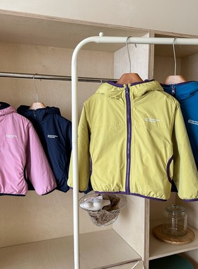 机能风防水防风户外两面穿男童冲锋衣外套女童连帽抓绒衣4儿童9岁