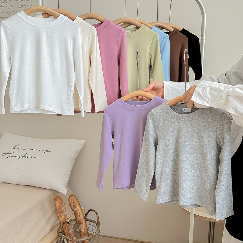 儿童纯棉弹力软糯面膜长袖打底衫