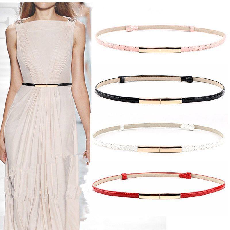 百搭女士细腰带漆皮装饰皮带简约时尚ins风潮配连衣裙子韩版腰链