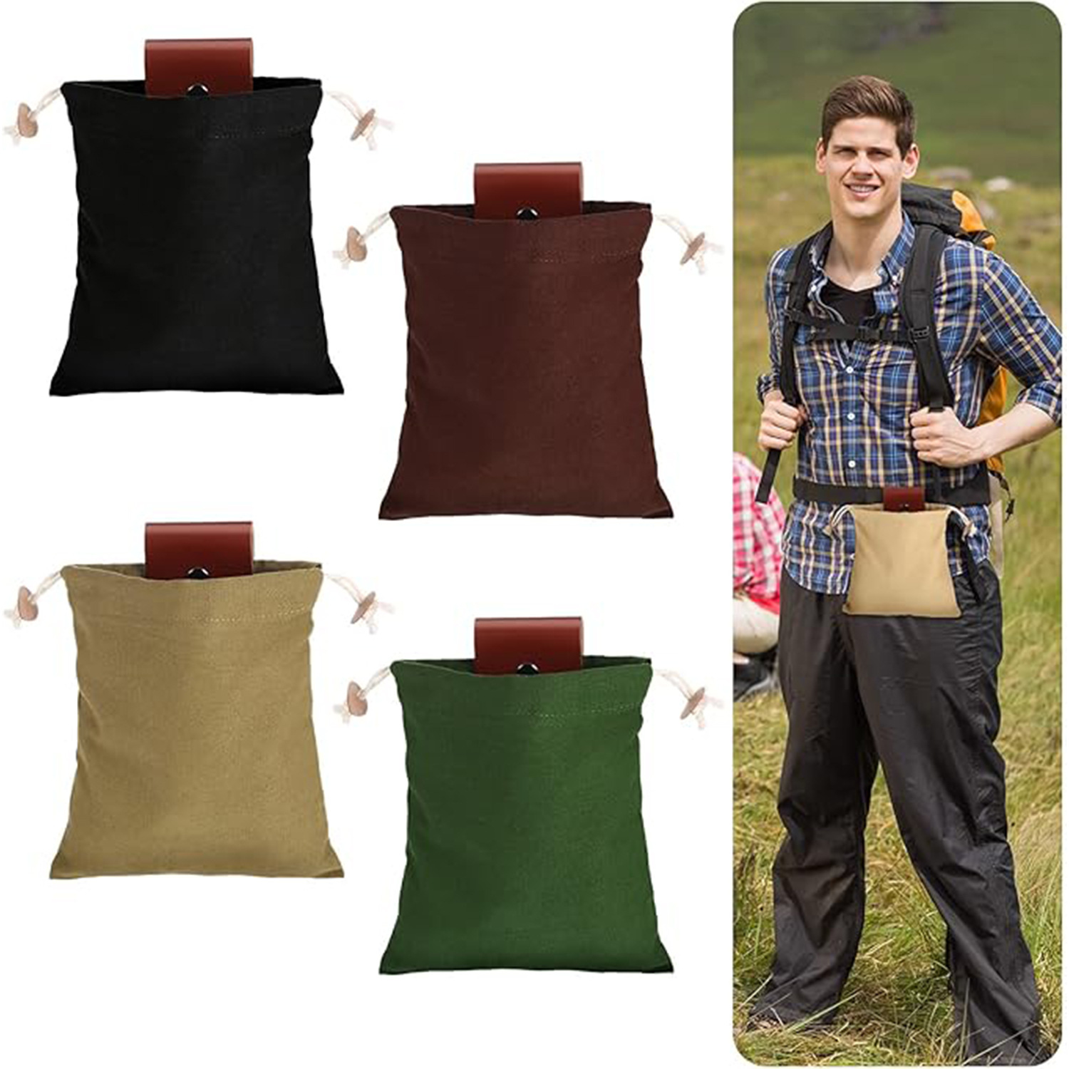 觅食袋果蔬采摘袋多功能帆布腰包工具包露营收纳包袋Foraging bag