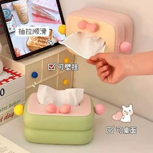 多巴胺撞色纸巾盒客厅茶几高级感餐巾纸盒创意家用卧室桌面收纳盒