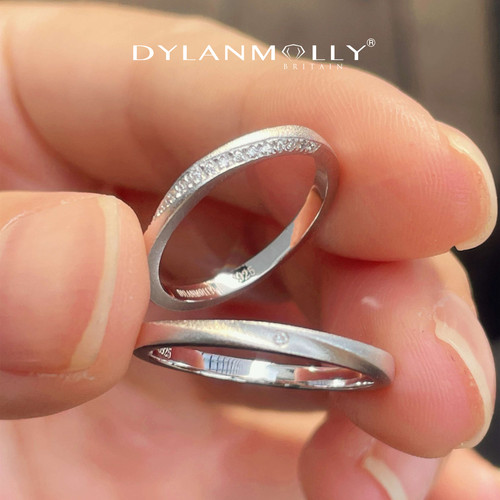 18K金工艺的纯银情侣对戒定制