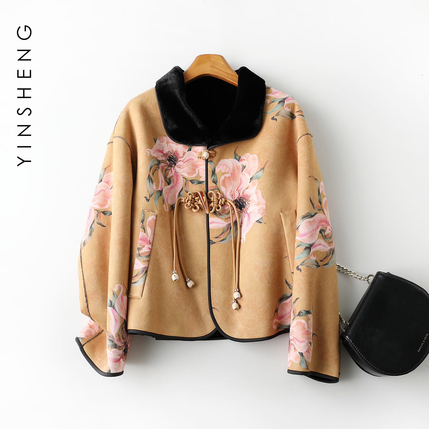 阔太太洋气双面穿妈妈冬装皮毛一体外套女中老年人金貂绒皮草大衣