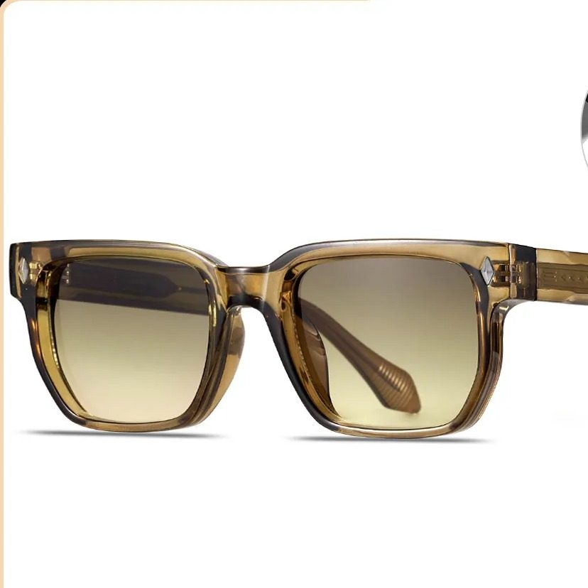 外贸方框墨镜男士高级感时尚质感米钉渐变防紫外线设计师新款2025