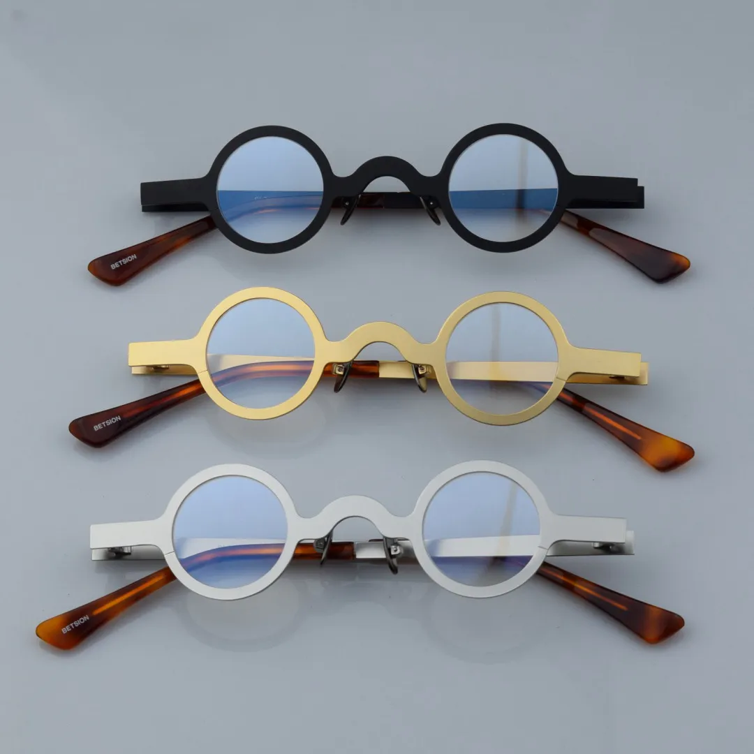 日系小众复古超小圆小框光学眼镜架男女文艺个性金属小圆框平光镜